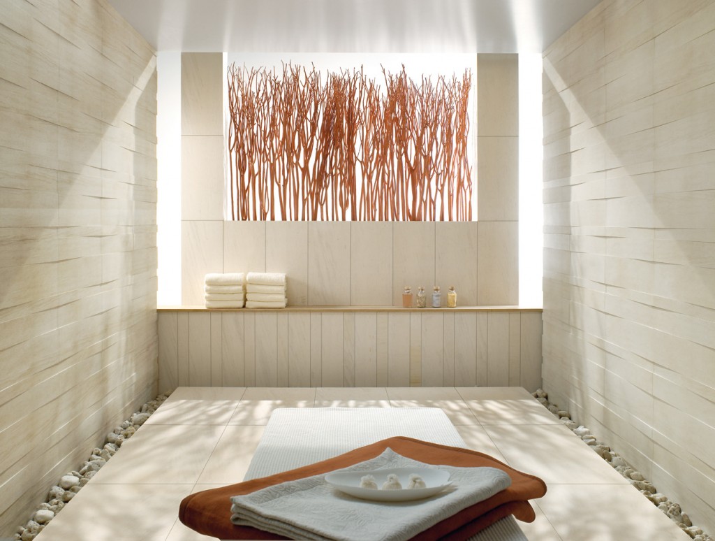Luxury spa bathroom tiling
