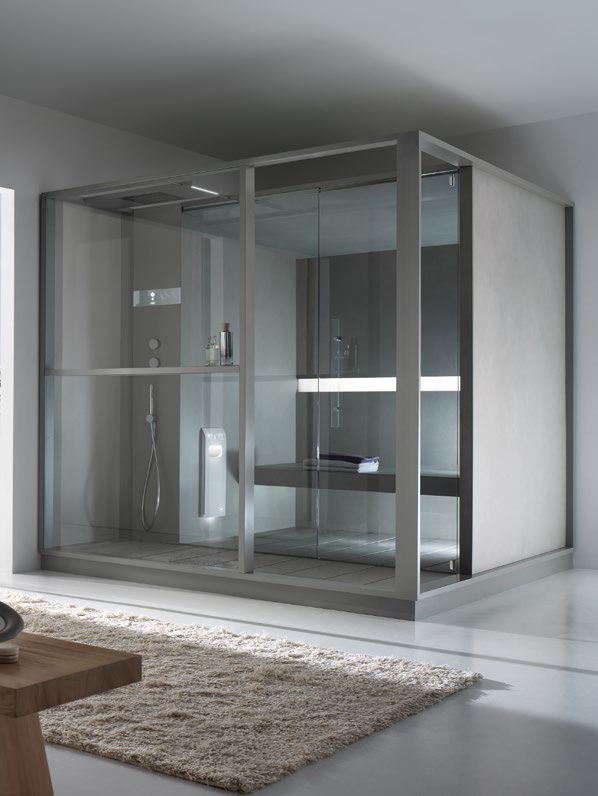 Steam room with a shower space