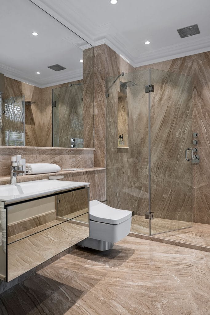 Marble Bathroom Design with TOTO SPA Toilets 