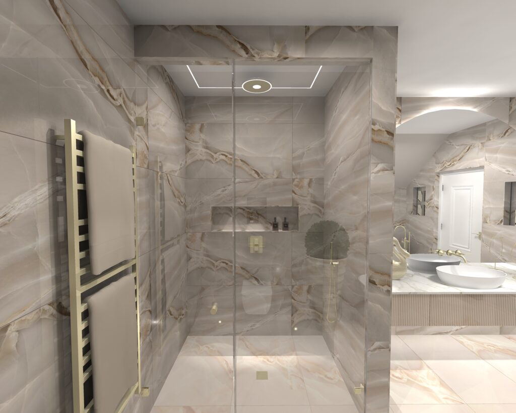 Onyx Shower Tiling 