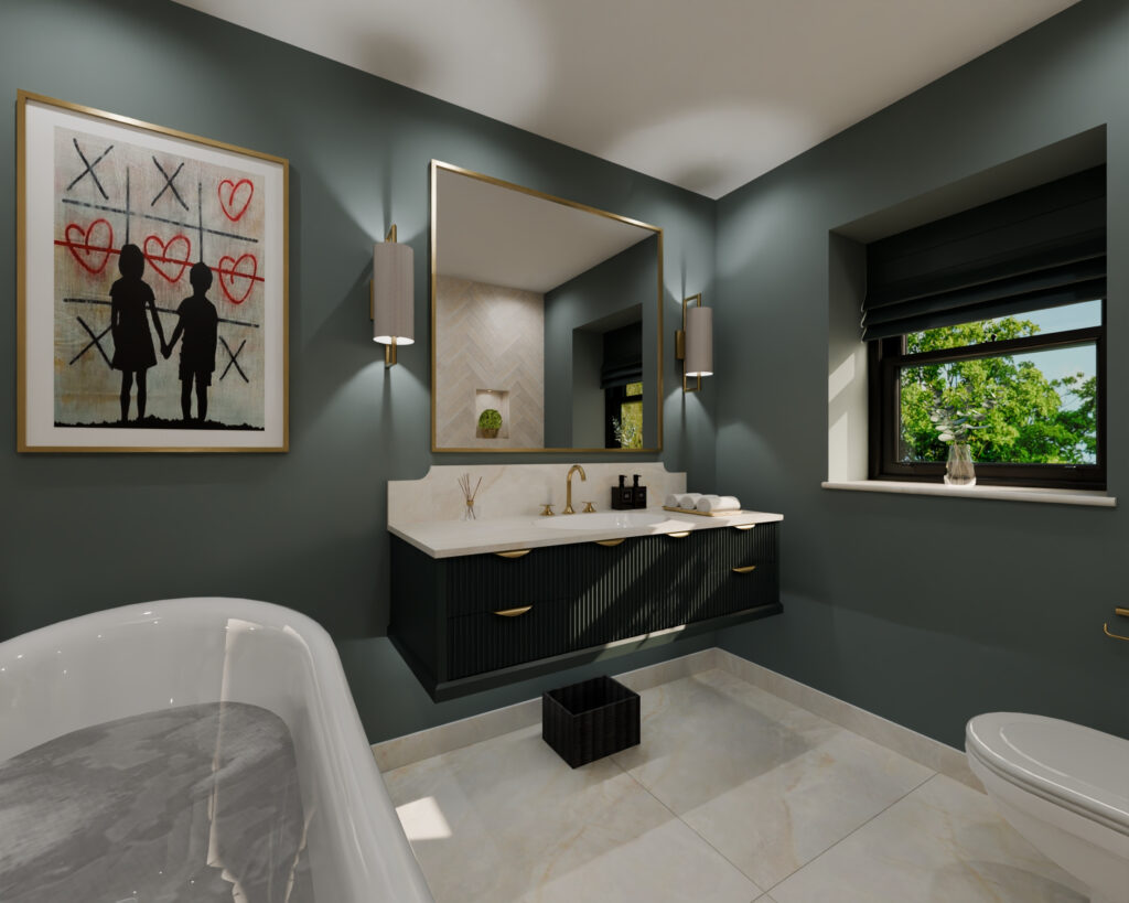 Painted Reeded Vanity Unit