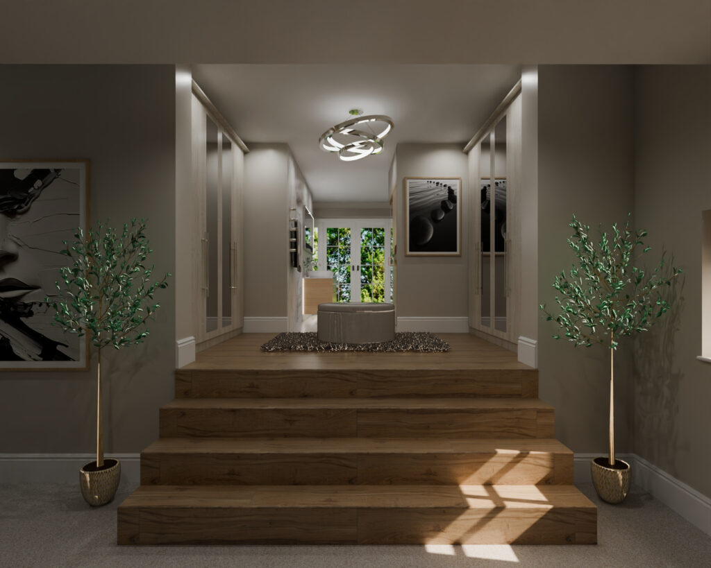 Dressing room and luxury bathroom design